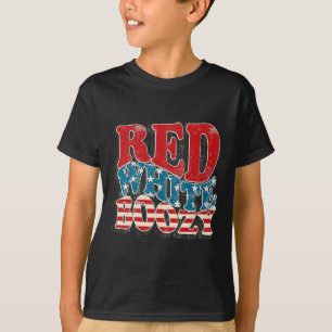 T-shirt Drapeau 4 juillet Amérique rétro Rouge Blanc Bozy