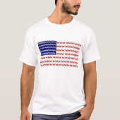 T-shirt Drapeau 4 juillet chat rouge blanc et bleu (Devant)