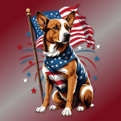 T-shirt Drapeau 4 juillet chien mignon