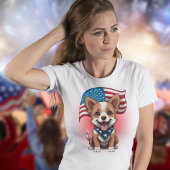 T-shirt Drapeau 4 juillet chiot