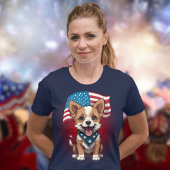 T-shirt Drapeau 4 juillet chiot