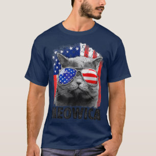 T-shirt Drapeau 4 juillet de Meowica Merica Hommes USA