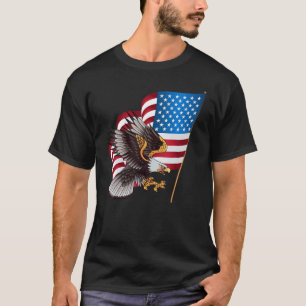 T-shirt Drapeau 4 juillet États-Unis Aigle patriotique amé