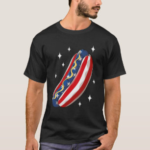 T-shirt Drapeau 4 juillet Hotdog Funny Patriotique USA