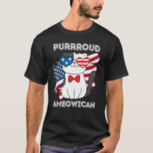T-shirt Drapeau 4 juillet Patriotic Cat Usa