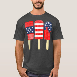 T-shirt Drapeau 4 juillet Rouge Blanc Bleu Bleu Américain