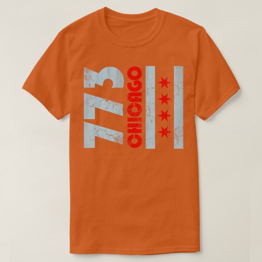T-shirt Drapeau 773 Chicago - Fade Vintage (Design devant)
