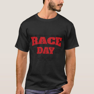 T-shirt Drapeau à damier de course automobile de jour de c