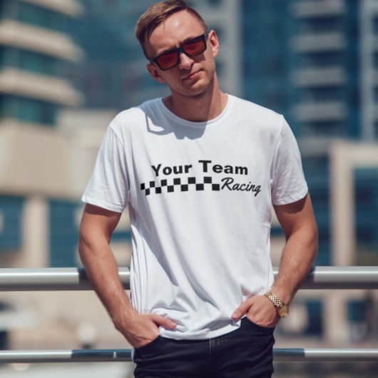 T-shirt Drapeau À damiers équipe de course