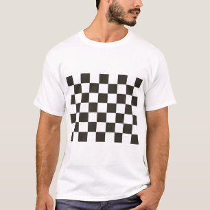T-shirt Drapeau À damiers (noir et blanc) (Motif du vérifi