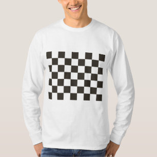 T-shirt Drapeau À damiers (noir et blanc) (Motif du vérifi