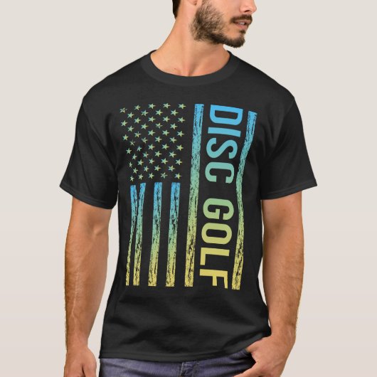 T-shirt Drapeau à dégradé de Disc Golf (Devant)