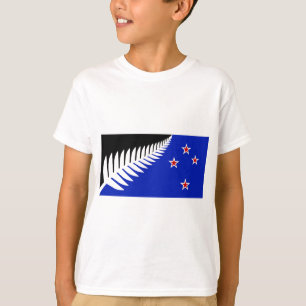 T-shirt Drapeau à fougère argentée de Nouvelle-Zélande