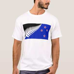 T-shirt Drapeau à fougère argentée de Nouvelle-Zélande