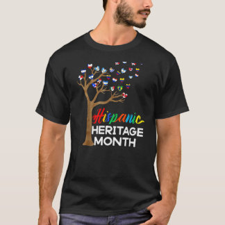 T-shirt Drapeau à la main Hérite hispanique de la racine l