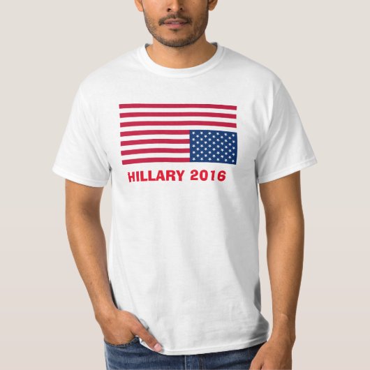 T-SHIRT DRAPEAU À L'ENVERS DE HILLARY 2016 (Devant)