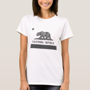 T-shirt Drapeau à l'ours grizzly de la République de Calif