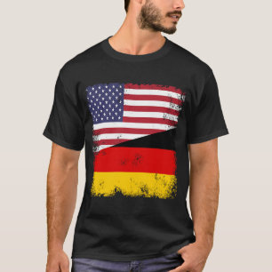 T-shirt Drapeau à moitié allemand Allemagne Vintage USA