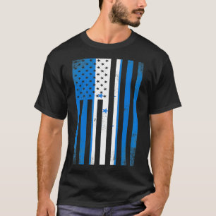 T-shirt Drapeau à moitié hondurien Vintage américain en mo