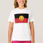 T-shirt Drapeau aborigène australien avec visage sourire (Devant)