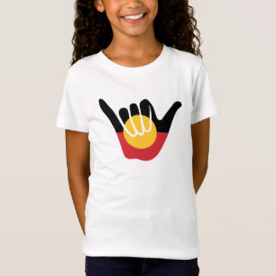 T-Shirt Drapeau aborigène australien signe Shaka pendaison