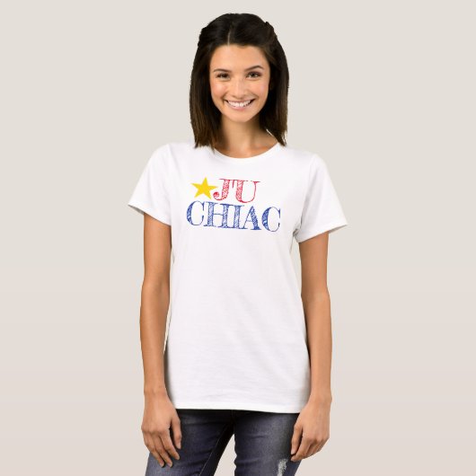 T-shirt Drapeau acadien J'u Chiac I am Chiac (Devant entier)