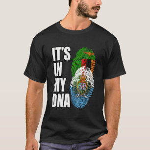 T-shirt Drapeau Adn Patrimoine Zambien Et Sammarinais