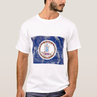 T-shirt Drapeau affligé d'état de la Virginie