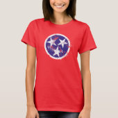 T-shirt Drapeau affligé d'état du Tennessee (Devant)