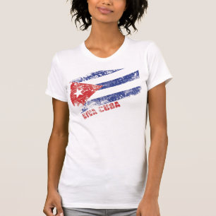 T-shirt Drapeau affligé par Cuba de vivats