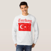 T-shirt Drapeau affligé par turc (Devant entier)