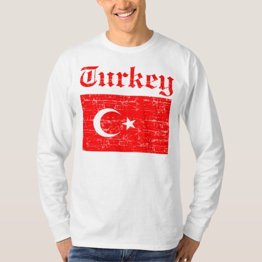 T-shirt Drapeau affligé par turc (Devant)