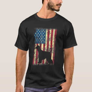 T-shirt Drapeau afghan Hound Dog américain 4 juillet anima