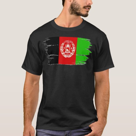 T-shirt Drapeau Afghanistan vintage Et Distorti (Devant)