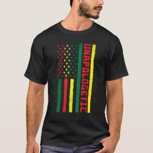 T-shirt Drapeau afro-américain sans excuses Histoire noire