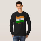 T-shirt Drapeau agité indien Bharat d'Inde (Devant entier)