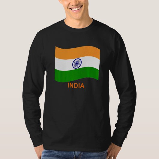 T-shirt Drapeau agité indien Bharat d'Inde (Devant)