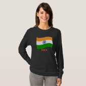 T-shirt Drapeau agité indien Bharat d'Inde (Devant entier)