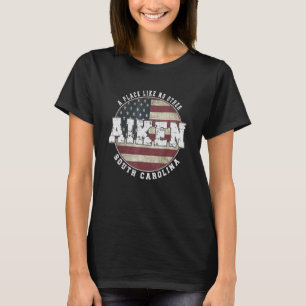 T-shirt Drapeau Aiken Caroline du Sud Amérique Vintage