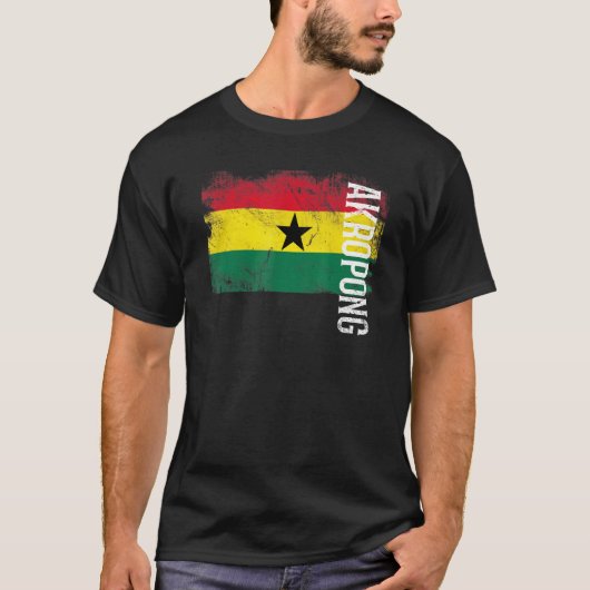 T-shirt Drapeau Akropong Ghana Pour Les Ghanéens Hommes Fe (Devant)