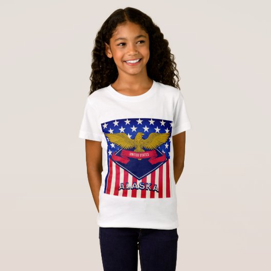 T-shirt drapeau Alaska USA (Devant entier)