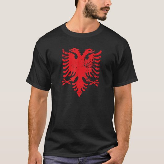 T-shirt Drapeau albanais à double tête (Devant)
