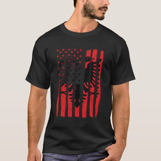T-shirt Drapeau albanais des États-Unis Dons Hommes Femmes (Devant)