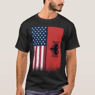T-shirt Drapeau Albanais États-Unis Et Albanie Drapeaux Fi