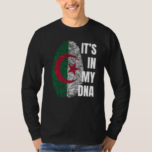 T-shirt Drapeau algérien Adn empreintes digitales Mois de