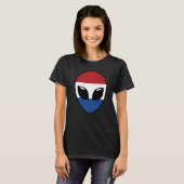 T-shirt Drapeau Alien Face Pays-Bas Holland Dutch (Devant entier)