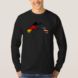 T-shirt Drapeau Allemagne Américain USA USA Cœur Allemand