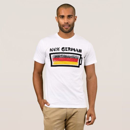 T-shirt Drapeau allemand à 100 % (Devant entier)