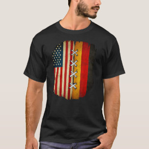 T-shirt Drapeau allemand demi-américain États-Unis Drapeau