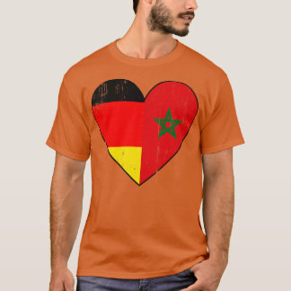 T-shirt Drapeau Allemand Et Marocain Coeur Morroco